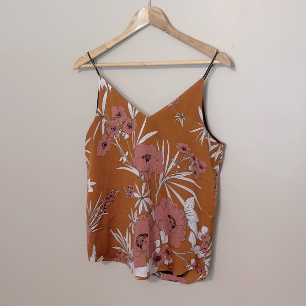 Express silky burnt orange floral cami size S NWOT